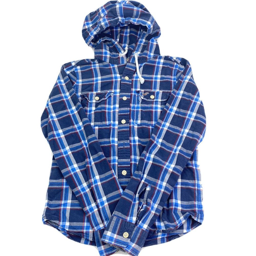 Hollister Mens Button Up Hoodie Shirt - Picture 1 of 5